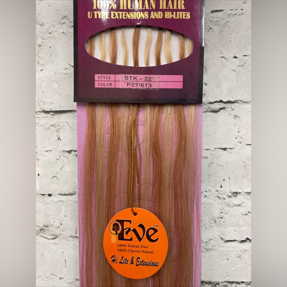 11 pks (110 pc) 22” I-tip human hair extensions P27/613 NWT